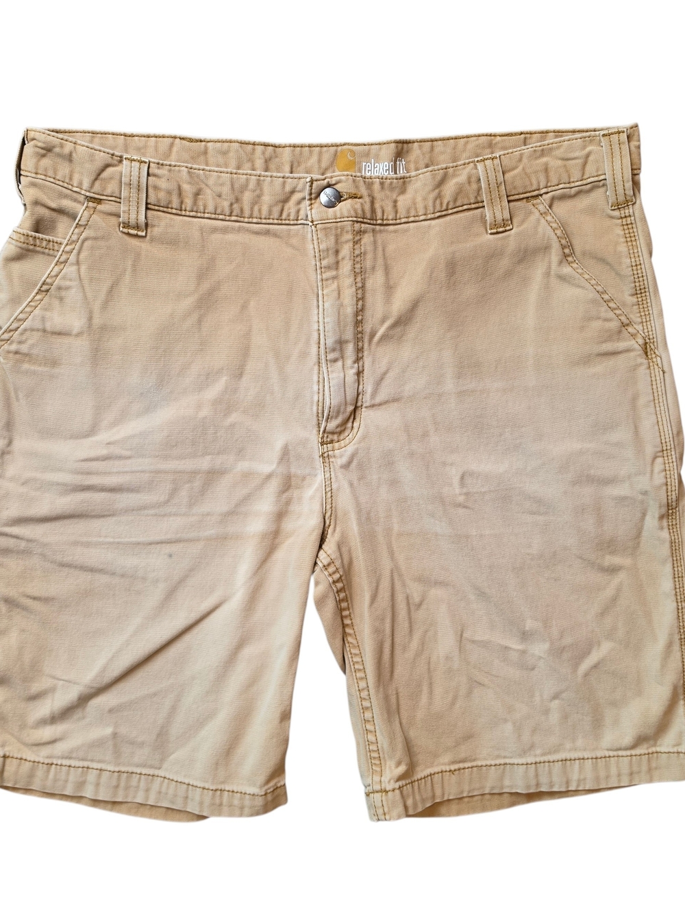Carhartt Men’s Tan Flat Front Work Shorts 40 Relaxed Fit Streetwear Grunge